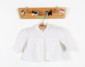 Vintage clothing-White knitted Cardigan