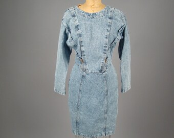 1980's Vintage Acid Wash Dress