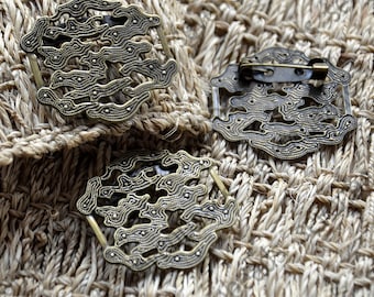 5 pcs Antique Bronze Brooch Base,flower Filigree Brooch, Brooch Backs,Jewelry Supplies,flower Brooch Back Base, Bezel Setting Match