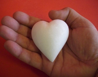 Hand Carved Snow White Marble Heart 7 cm, Modern Sculpture Art, Unique Art Gift for Eternity Love