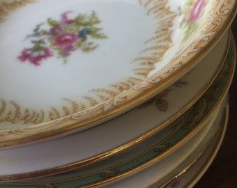 6 Vintage China Dessert/Fruit Bowls for Bridal Luncheons, Showers, Mismatched Tea Set, China Tea Set, Alice in Wonderland