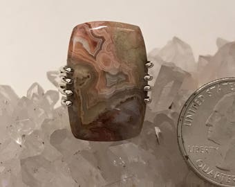 Crazy Lace Agate Ring Size 7 1/2