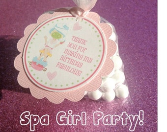 Spa Party Gift Tags, Spa Party Thank You Tags, Thank You Gift Tags, Salon Party
