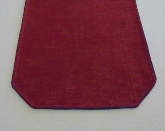 Burlap Table Runner in a Wine Colored Burlap