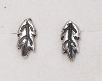 Sterling Silver Oak Leaves Studs