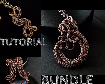 Wire Tutorial Bundle - Wire Wrapped Jewelry Tutorial - Jewelry Tutorials - Wire Woven - pdf - digital download - DIY Jewelry Making Ideas