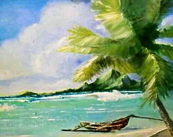 Beautiful Island paradise landscape poster print