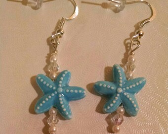 Blue Star Fish Earrings Item No. 137