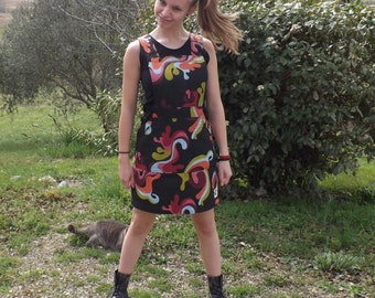 Colorful "Mandine" overalls dress