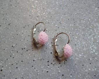Pretty Stud Earrings resin rose cabochon flower