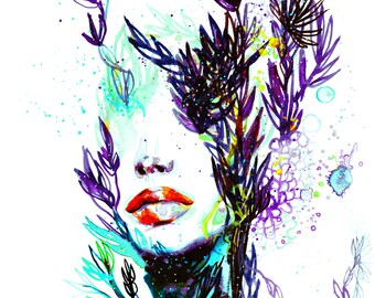 Women print Contemporary Watercolour ART PRINT Original LIMITED Edition Signed Watercolour 300 gsm Paper Free Shipping United Kingdom