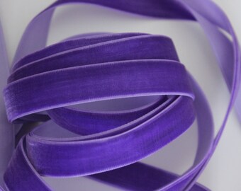5/8" wide Velvet Ribbon in Purple - 5 yards