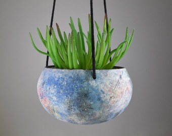 Nebula Planter // Handmade Ceramic Hanging Planter // Indoor Hanging Planter // Ceramic Plant Pot // Galaxy Planter //