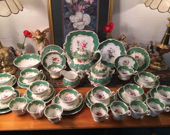 C.1814 Antique Coalport tea set. 46 pieces.