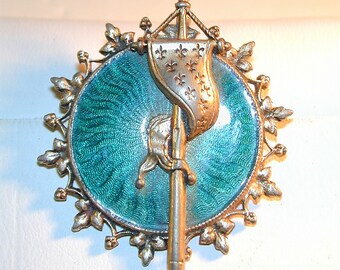 Vintage Accessorcraft Guilloche Enamel Pin Pendant