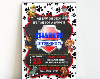 Instant Download-Paw Patrol Invitation,Paw Patrol Birthday,Paw Patrol Birthday Invitation,Paw Patrol Party,Paw Patrol Editable Invitation