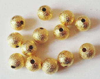 20 x 8mm brushed metal beads gold