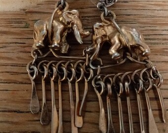 Vintage Assemblage Elephant Earrings