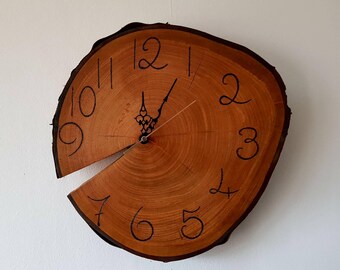 Cherry Wood Tree Slice Clock