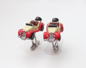 Micro Machine Cufflinks - Red 1953 MG Car Cufflinks