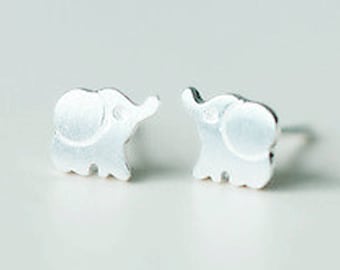 Sterling Silver elephant earrings | stud earrings | animal earrings | elephant jewelry | elephant studs | elephant jewellery | post earrings