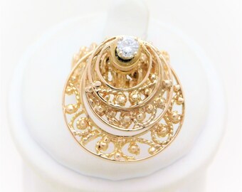 Vintage 14kt Gold Diamond “Spinner” Ring