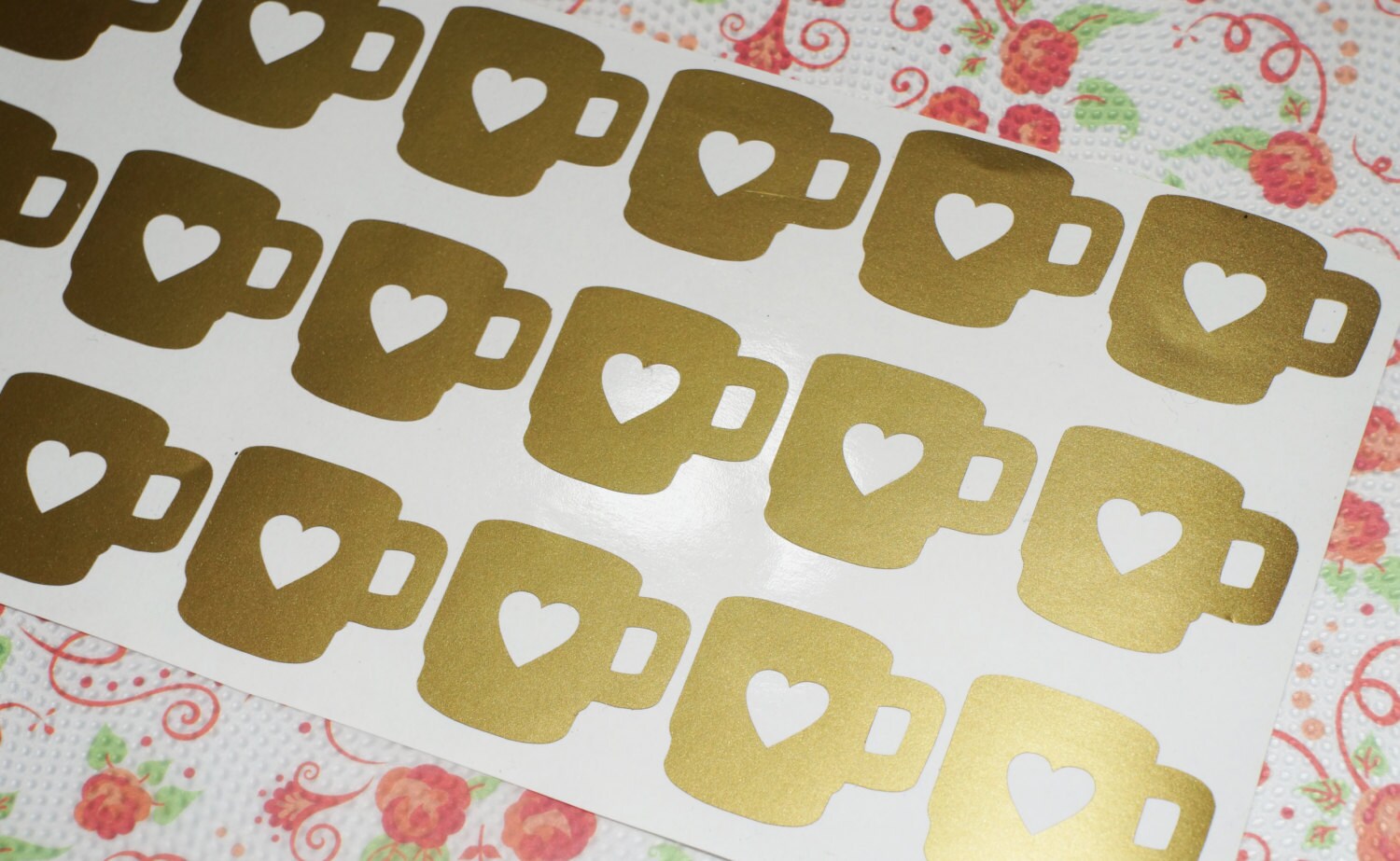 40 Mug Stickers, Coffee Cup Decal, Invitation Seals, Coffee Lover