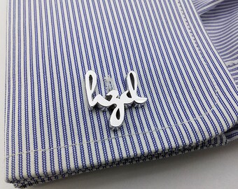 Personalized Cufflinks - Father's day gift - Initial Cufflink - Groom Wedding Cufflinks -Letters Cufflinks - Initials Cufflinks