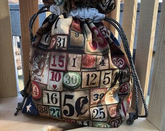Small/Medium Knitting/Crochet Project bag. Numbers project bag