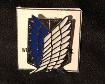 Attack on Titan - Scout Regiment - Survey Corps - shingeki no kyojin - Charm, Badge, Stainless Steel, Enamel Pin - Gift for anime fan manga