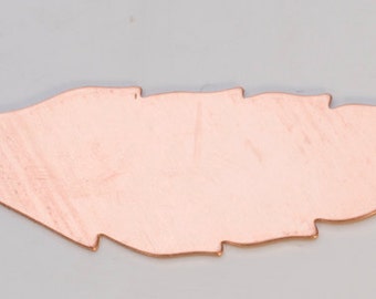 Copper Stamping Blanks Feather 60 x 15mm 24ga Package Of 6