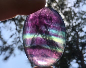 Fluorite Palm Stone #3