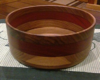 Wood Bowl (Walnut and Padauk) Hand Turned