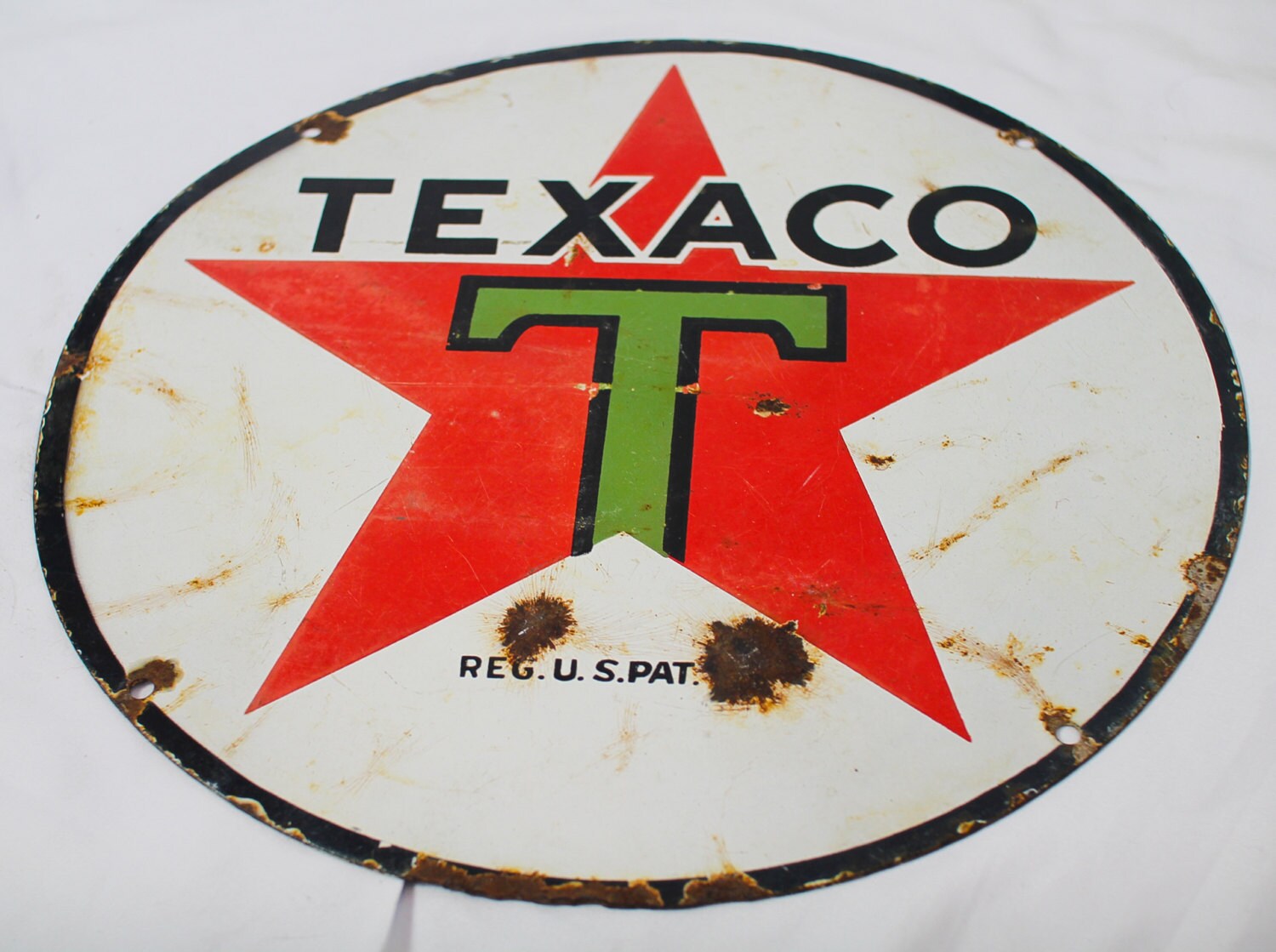 15 PORCELAIN TEXACO SIGN Pre-1930