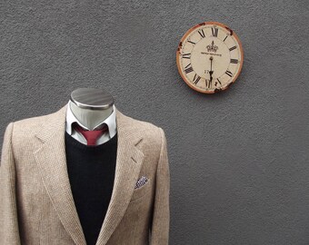 Vintage Mens Tweed Sports Jacket, Vintage Tweed Blazer Jacket, Oatmeal Beige Tweed Jacket 42R Large Lrg, Mens Fall Jacket, Made in Canada