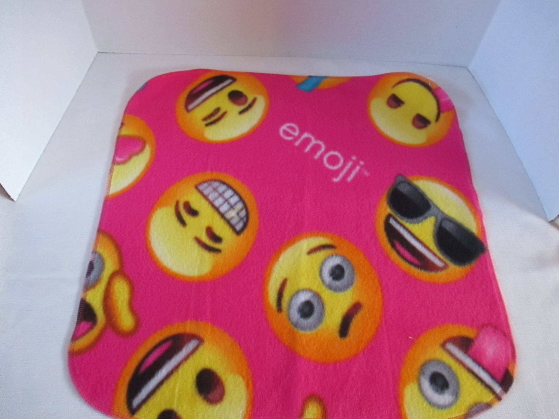 Emoji blanket comfort blanket snuggle blanket pink smiley