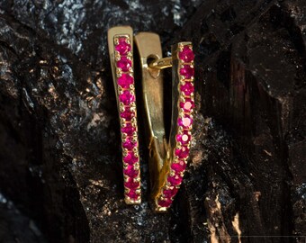 Earrings with rubies, sapphires or CZ