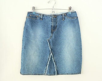 Women 6 Short High Waist Jean Skirt