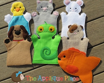 Pet Puppet Sets *For purchase as a SET or INDIVIDUALLY* Adult hand, Child hand, or Finger Puppet
