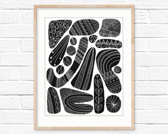 Black and white object wall art downloadable