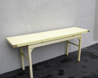 Long Mid-Century Hollywood Regency Painted Library Console Table 3314