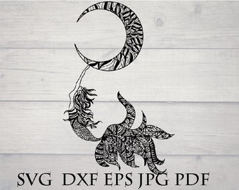 Free Free 244 Mermaid Moon Svg SVG PNG EPS DXF File