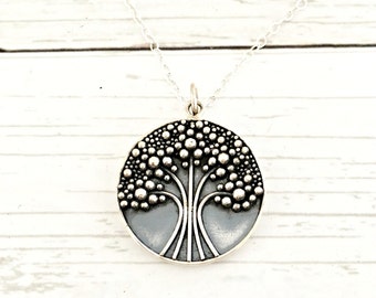 Tree necklace, family tree jewelry, sterling silver tree of life gift for mom, Mothers Day, statement, gift for her, grandmother, bold
