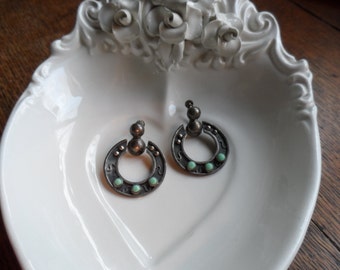 Mexican Silver and Turquoise Earrings