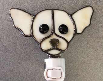 Chihuahua Stained Glass Dog Night Light