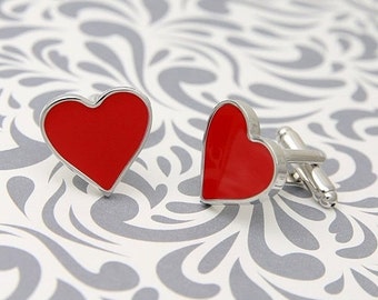 ON SALE Heart Valentines Love Cufflinks