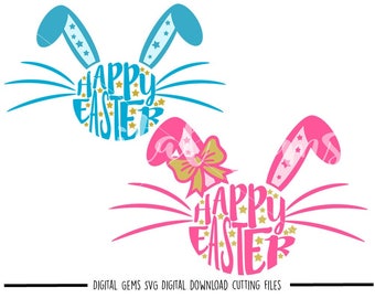 Easter bunny svg / dxf / eps / png files. Digital download. Compatible with Cricut and Silhouette machines. Small commercial use ok.