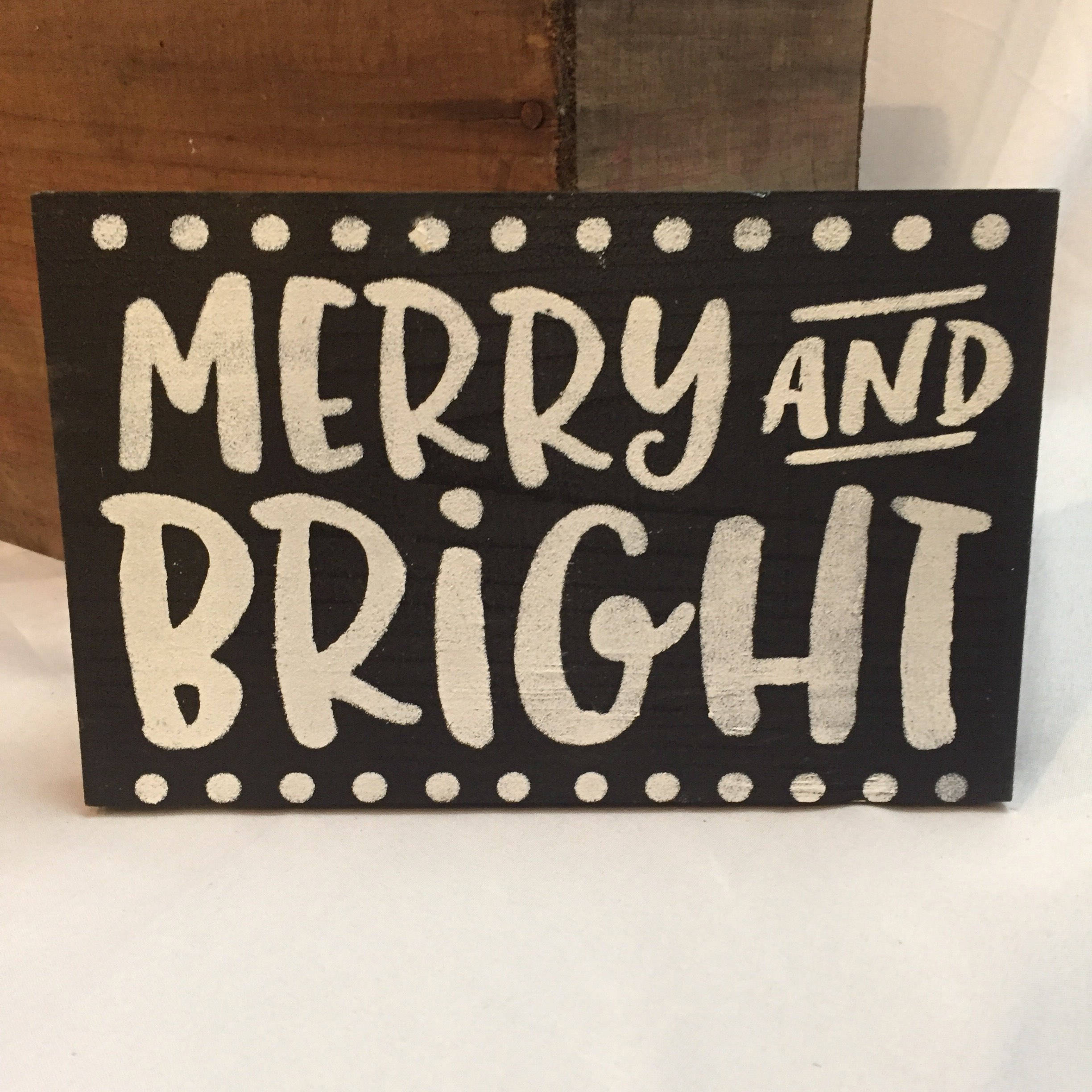 Rustic merry and bright sign Christmas sign Christmas