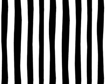 End of Bolt- 17.5"x44" of Dr Seuss Black and White Stripes from Robert Kaufman's Celebrate Seuss Collection