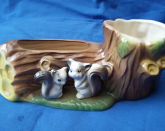 Vintage Hornsea Tree and Squirrel Vase